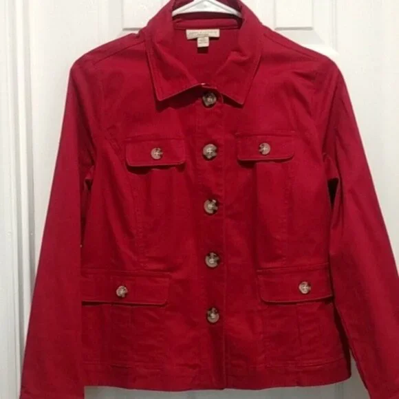 Appleseed's Red Utility Button Up Jacket - Picture 8 of 14